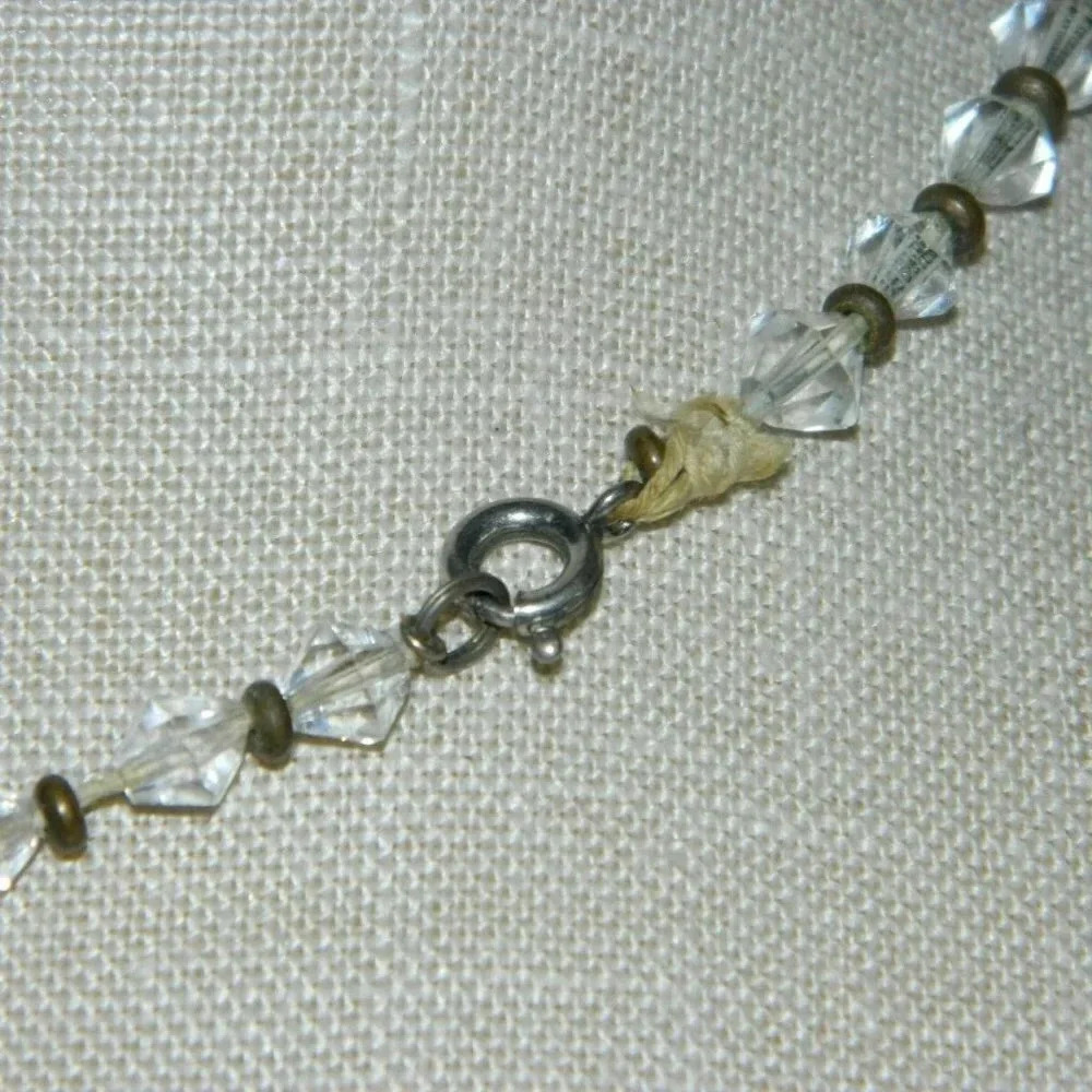 Clear Cut Crystal Beaded Choker Necklace - Picture 3 of 3